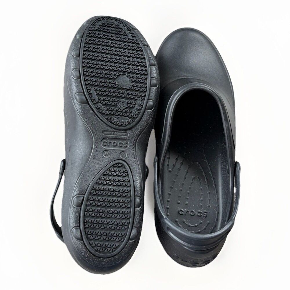 Crocs Women's Mercy Work Clogs Black Slip Resistant Nurse Chef Shoes Size 10 - Picture 7 of 7